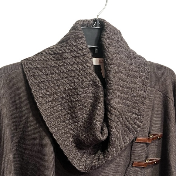 Ellen Tracey Brown cape sweater - Picture 3 of 8